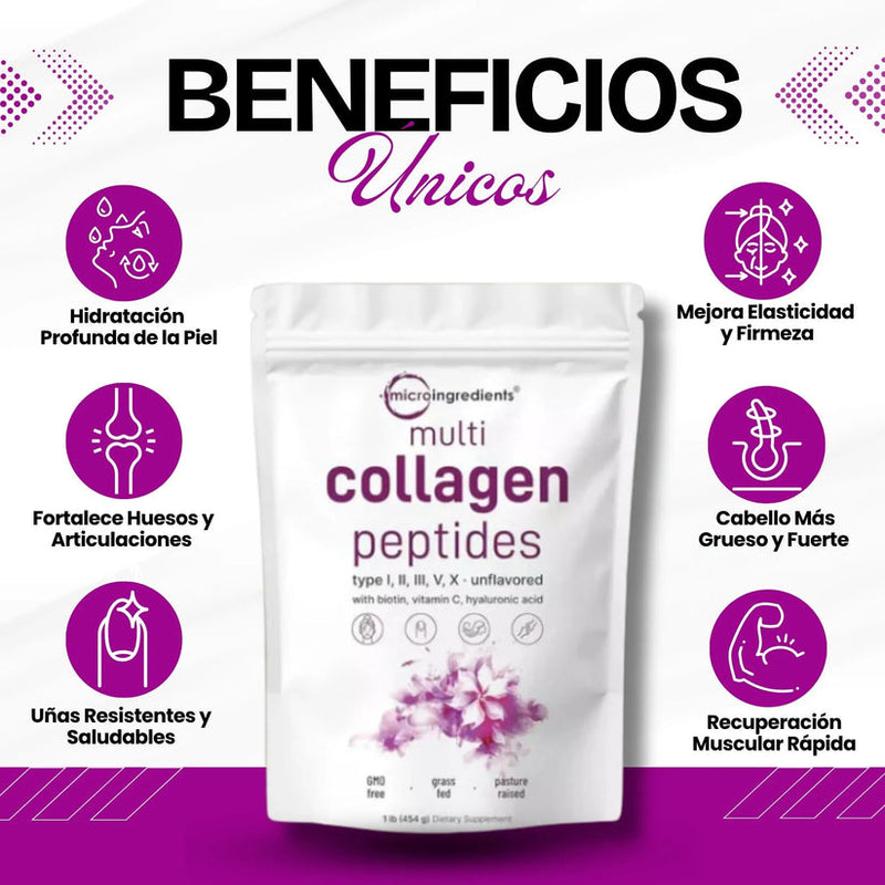 COLAGENO MULTIPLE 5 EN 1 – FORTALECE ARTICULACIONES, PIEL Y CABELLO