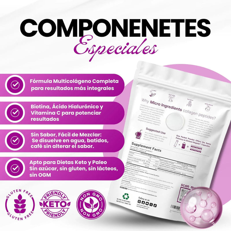 COLAGENO MULTIPLE 5 EN 1 – FORTALECE ARTICULACIONES, PIEL Y CABELLO