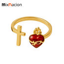 Anillo Sagrado Corazón con Cruz